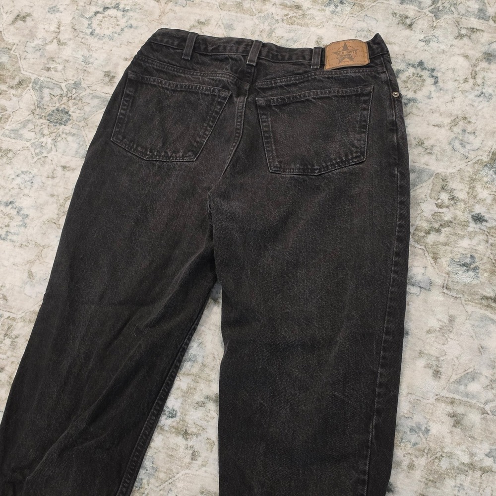 Old Navy Mens Faded Black Straight Leg Denim Jeans 34x30 Vintage Style Cotton